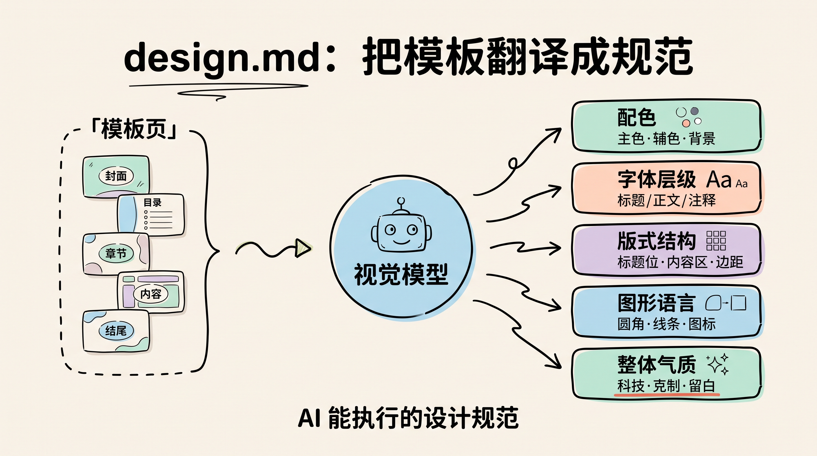 design.md：把模板翻译成设计规范